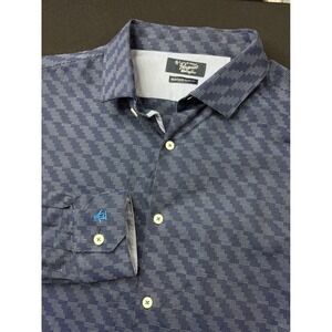 Original Penguin Heritage Slim Fit Blue Mens 17 34/35‎ Long Sleeve Button Shirt